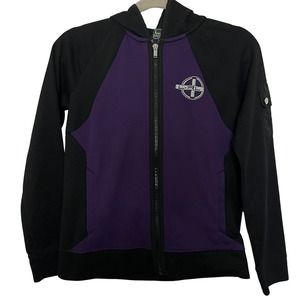Vintage L-RL Lauren Ralph Lauren Active Purple & Black Zip Up Hoodie - Size XS